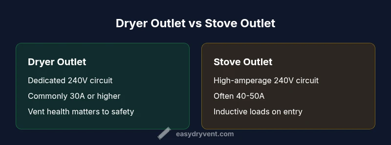 Infographic comparing dryer vs stove outlet configurations