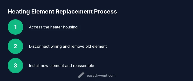 Three-step process for replacing a dryer's heating element