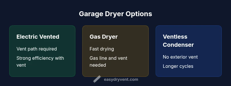 Garage dryer options comparison infographic