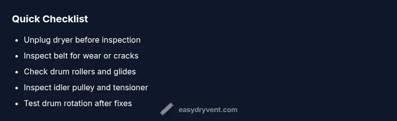 Checklist for diagnosing a broken dryer drum