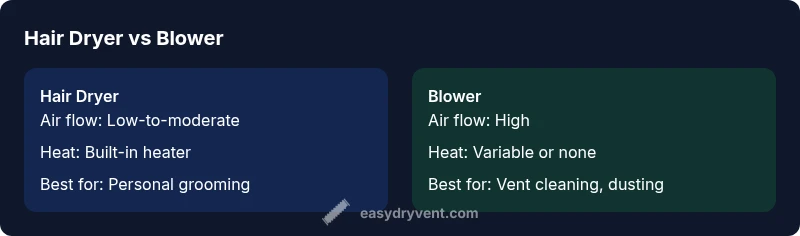 Infographic comparing hair dryer and blower