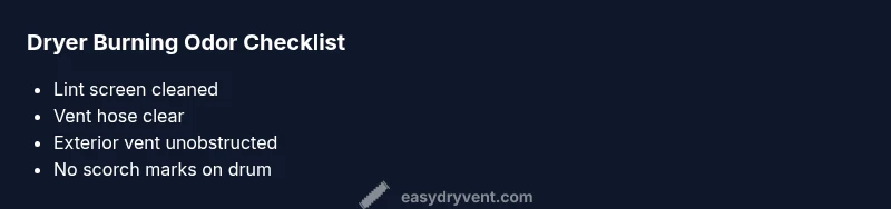 Checklist for troubleshooting burning dryer smell