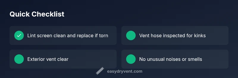 Checklist for tumble dryer maintenance and vent cleaning