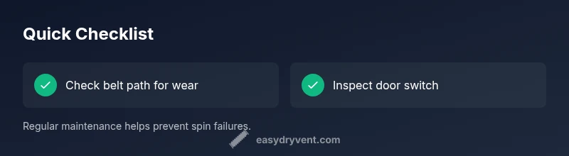 Checklist for diagnosing a dryer drum spin issue