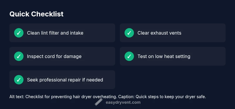 Checklist: Prevent Hair Dryer Overheating