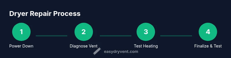 Infographic showing a four-step dryer repair process