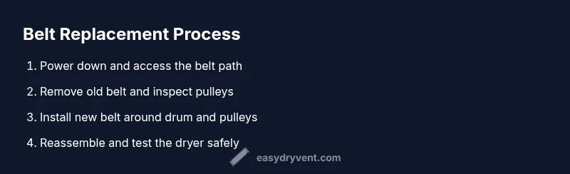 Process diagram for replacing a whirlpool dryer belt