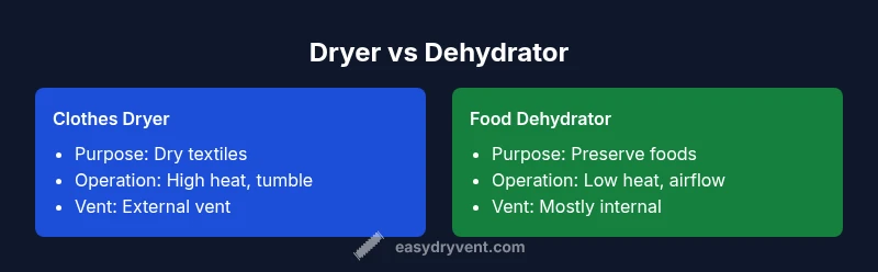 Infographic comparing clothes dryer and food dehydrator