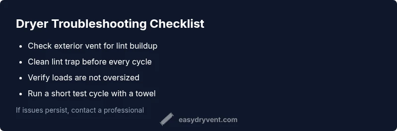 Checklist for dryer troubleshooting and vent cleaning