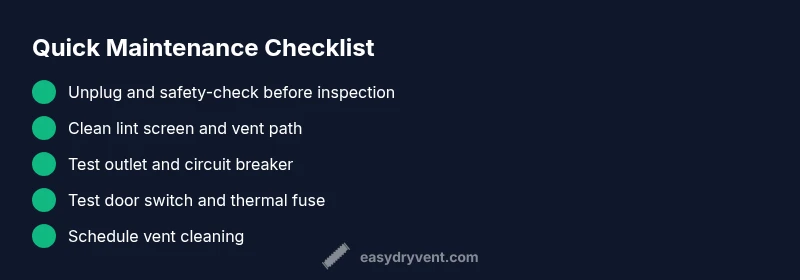 Checklist for diagnosing a dryer that stops mid-cycle