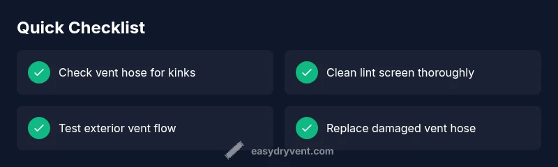 Checklist for diagnosing a dryer overheating due to vent issues